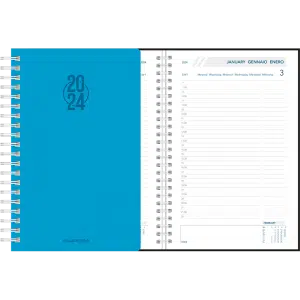 Agenda Daily 2024 wire-o - Blauw