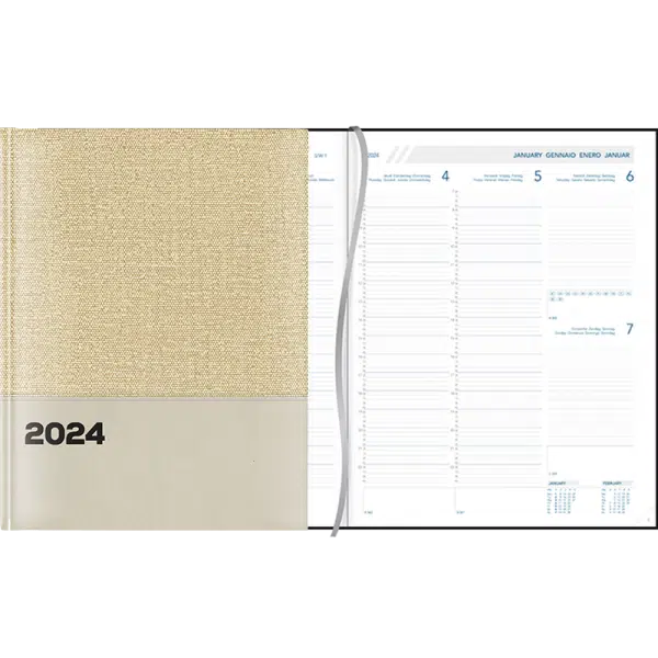 Agenda Plan-a-week 2024 gebonden - Beige