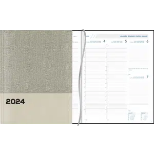 Agenda Plan-a-week 2024 gebonden Grijs