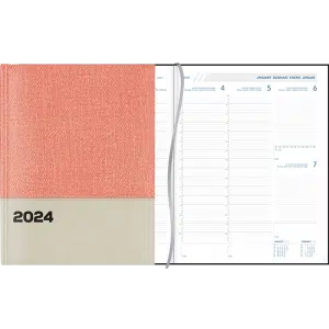 Agenda Plan-a-week 2024 gebonden Roze