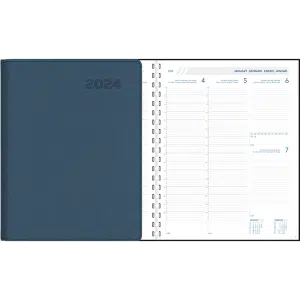 Agenda Plan-a-week 2024 spiraal Blauw