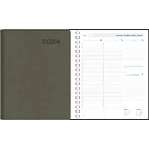 Agenda Plan-a-week 2024 spiraal Grijs