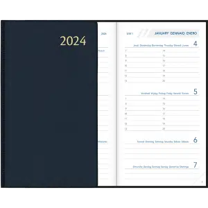 Agenda Visuplan 2024 gebonden - Blauw
