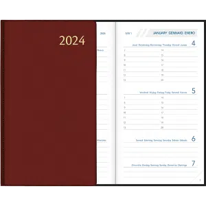 Agenda Visuplan 2024 gebonden - Bordeaux